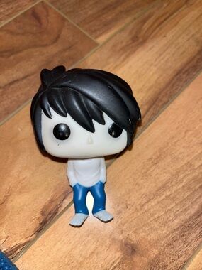 Anime Character Vinyl Figure in Black Hair, Blue Pants funko pop L deathnote